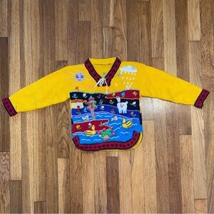 Colorful Knit Sweater with Unique Patterns